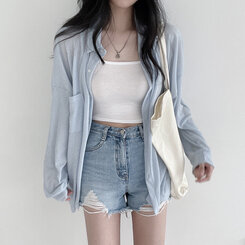 シースルーシャツ スカイブルー