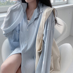 シースルーシャツ スカイブルー