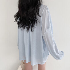 シースルーシャツ スカイブルー