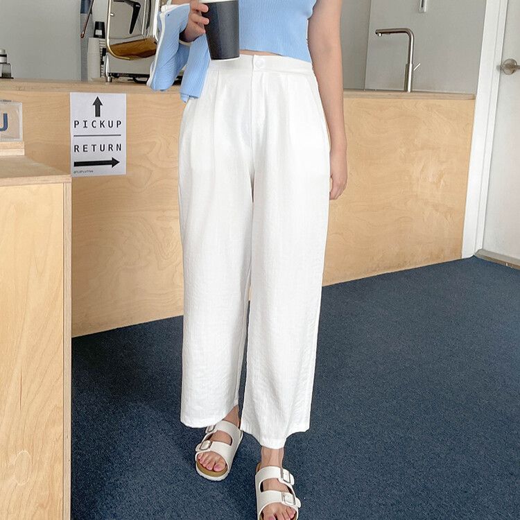 リネンピンタックワイドスラックス IVORY