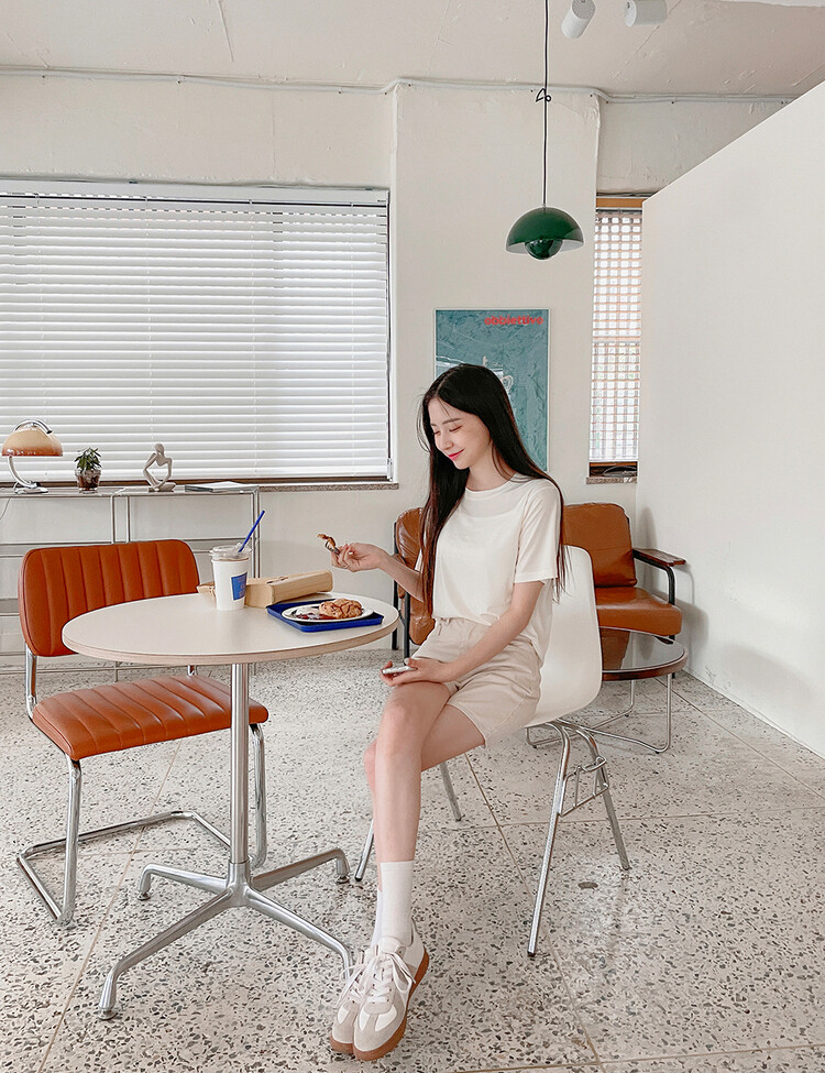 [COOL] 체감온도 낮춰주는! 베이직 쿨 반팔티셔츠(2type) 라이트옐로우