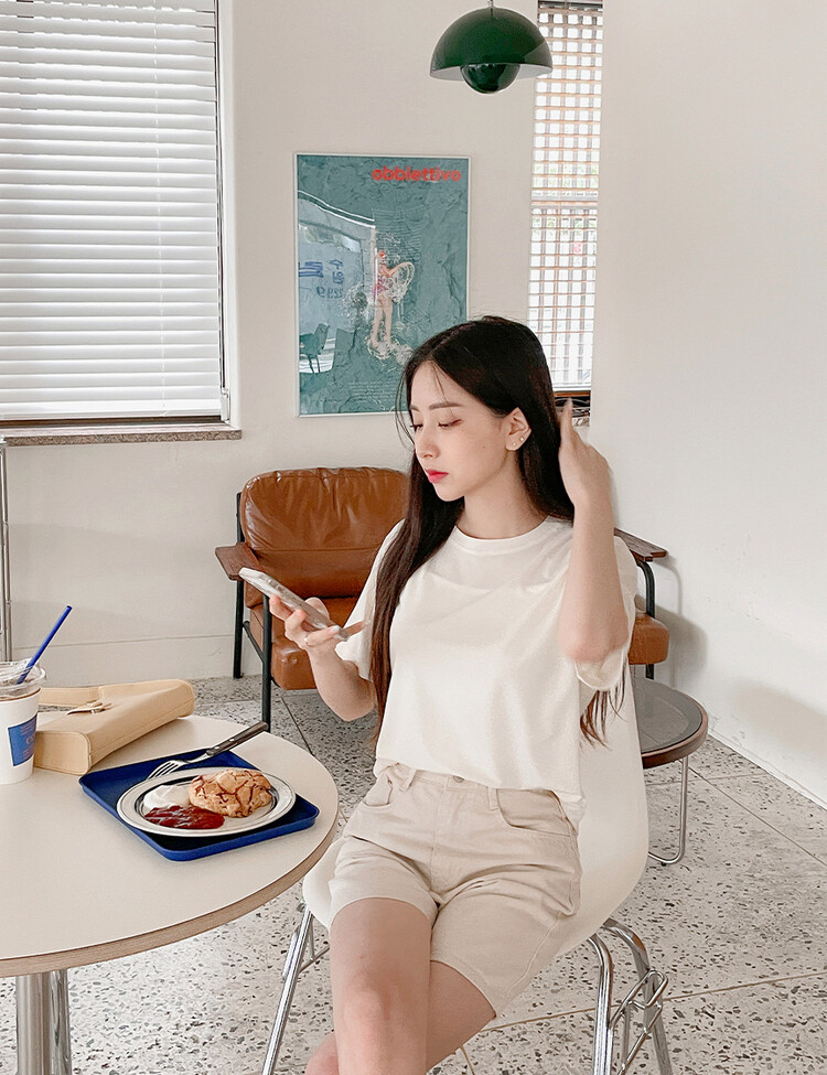 [COOL] 체감온도 낮춰주는! 베이직 쿨 반팔티셔츠(2type) 라이트옐로우