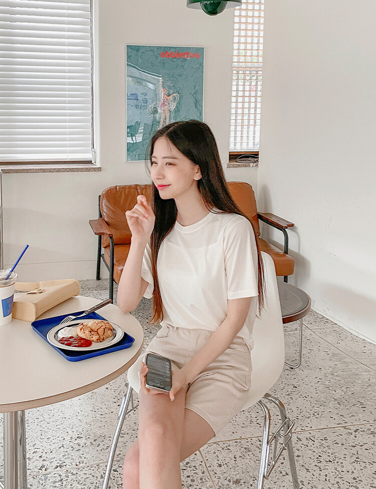 [COOL] 체감온도 낮춰주는! 베이직 쿨 반팔티셔츠(2type) 라이트옐로우