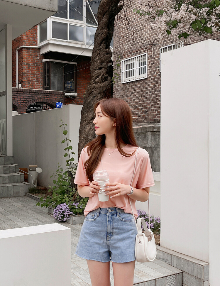 [COOL] 체감온도 낮춰주는! 베이직 쿨 반팔티셔츠(2type) 라이트핑크