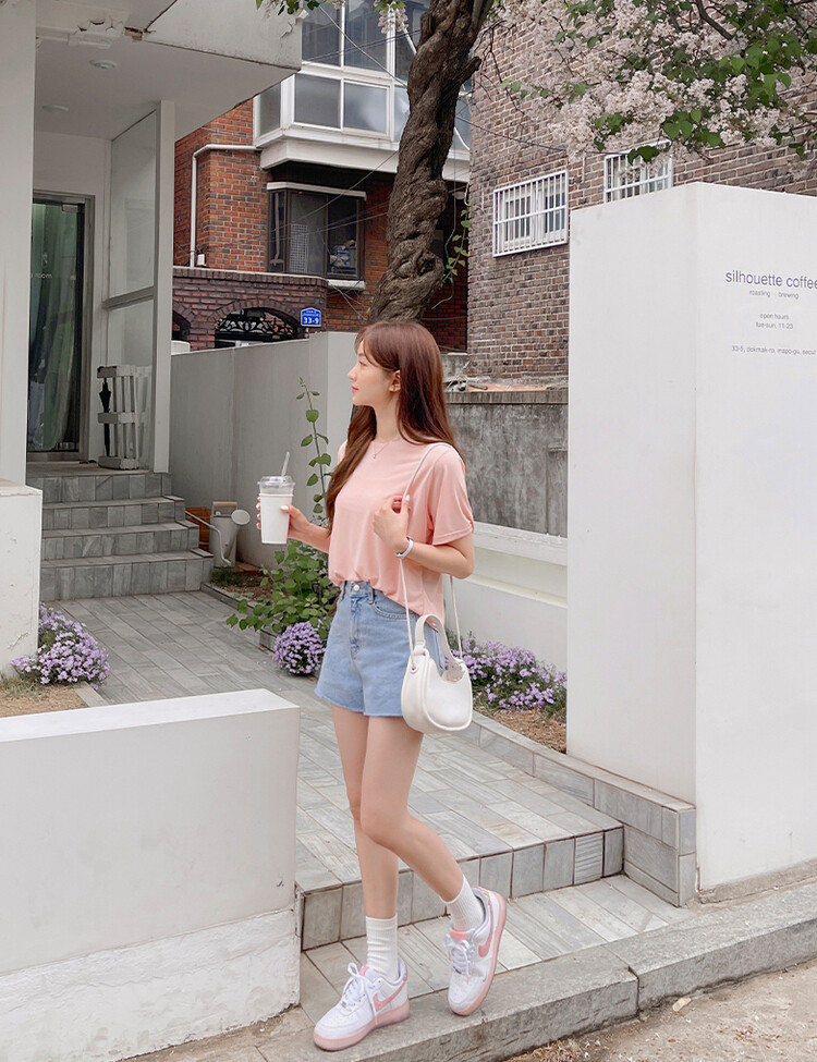 [COOL] 체감온도 낮춰주는! 베이직 쿨 반팔티셔츠(2type) 라이트핑크
