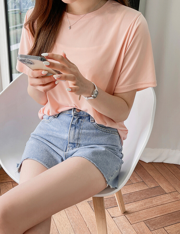 [COOL] 체감온도 낮춰주는! 베이직 쿨 반팔티셔츠(2type) 라이트핑크