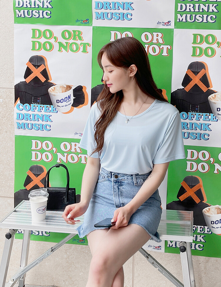 [COOL] 체감온도 낮춰주는! 베이직 쿨 반팔티셔츠(2type) 스카이블루