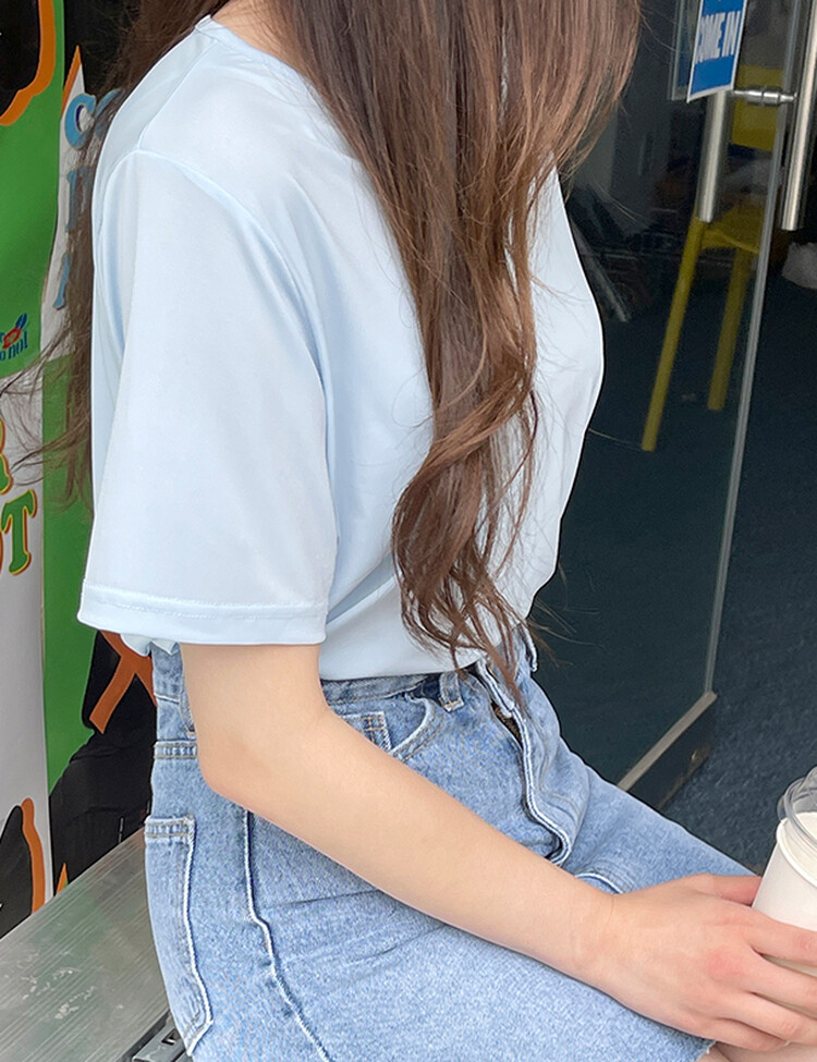 [COOL] 체감온도 낮춰주는! 베이직 쿨 반팔티셔츠(2type) 스카이블루