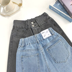 [再入荷完了]ハイウエストストレートデニムパンツ