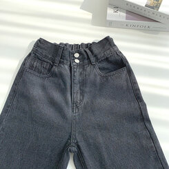 [再入荷完了]ハイウエストストレートデニムパンツ