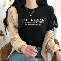半袖Tシャツ レタリング半袖Tシャツ ブラック