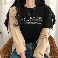 半袖Tシャツ レタリング半袖Tシャツ ブラック