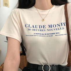 半袖Tシャツ レタリング半袖Tシャツ クリーム