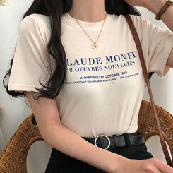 半袖Tシャツ レタリング半袖Tシャツ クリーム