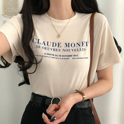 半袖Tシャツ レタリング半袖Tシャツ クリーム
