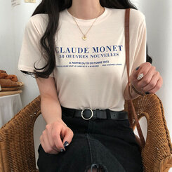 半袖Tシャツ レタリング半袖Tシャツ クリーム