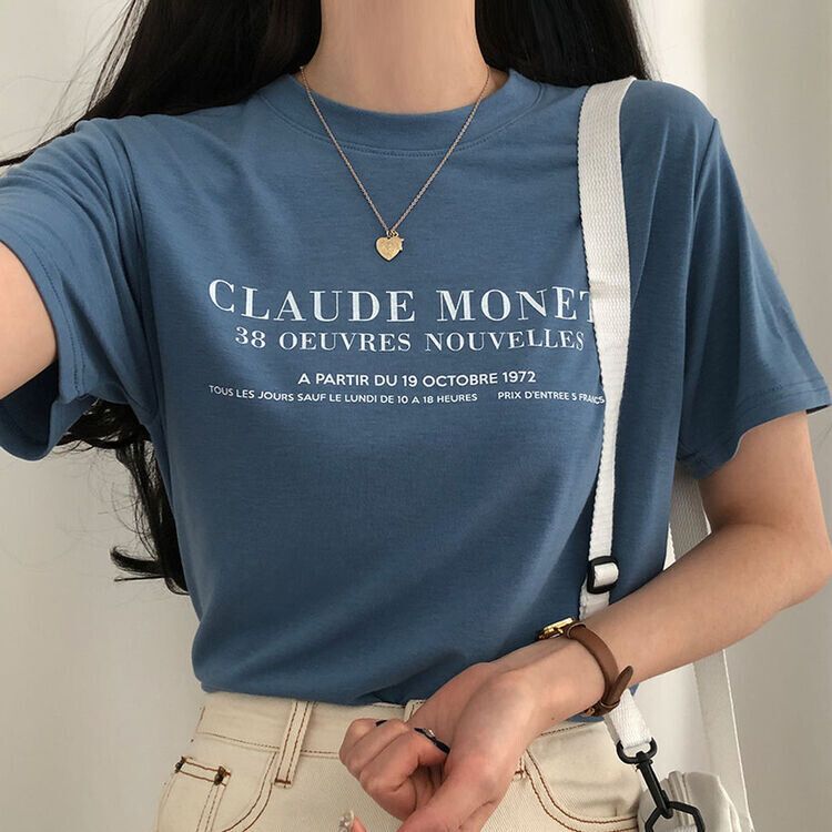 レタリング半袖Tシャツ スカイブルー