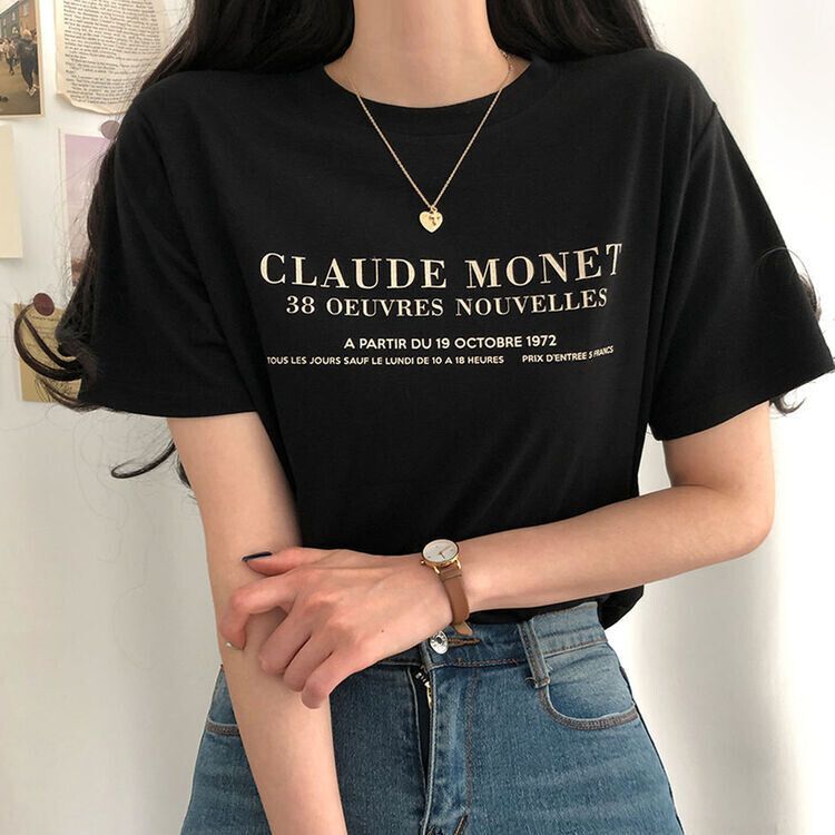 レタリング半袖Tシャツ ブラック