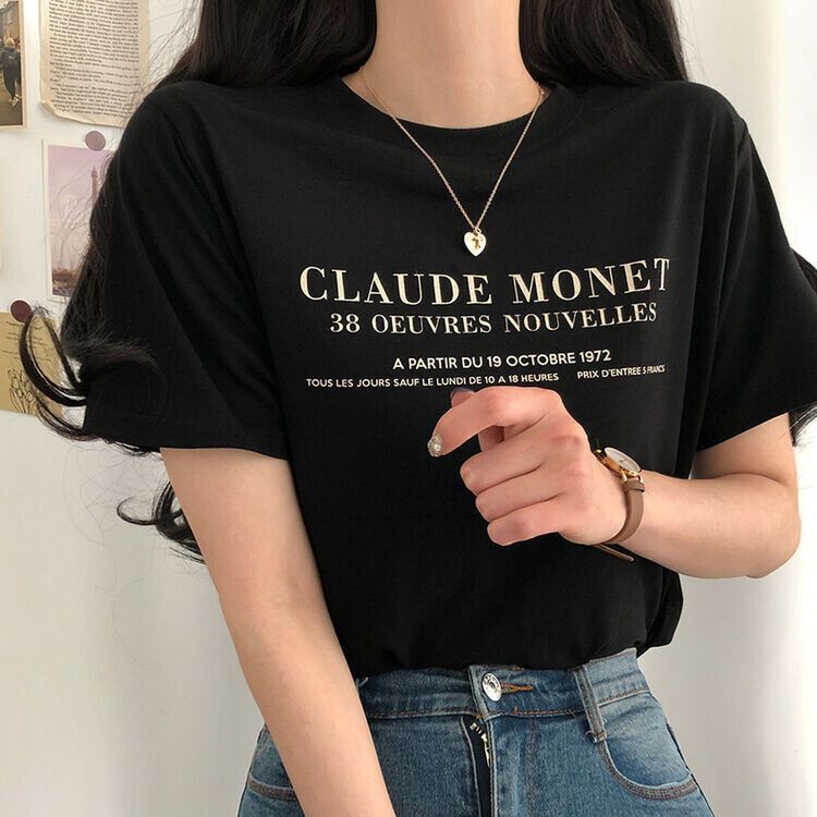 レタリング半袖Tシャツ ブラック