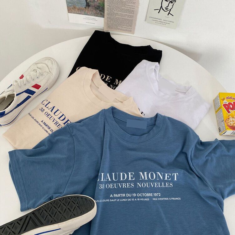 レタリング半袖Tシャツ
