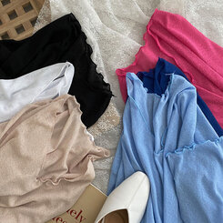 아일라 크롭 날라리 오프 니트 티셔츠