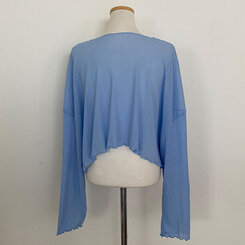 아일라 크롭 날라리 오프 니트 티셔츠