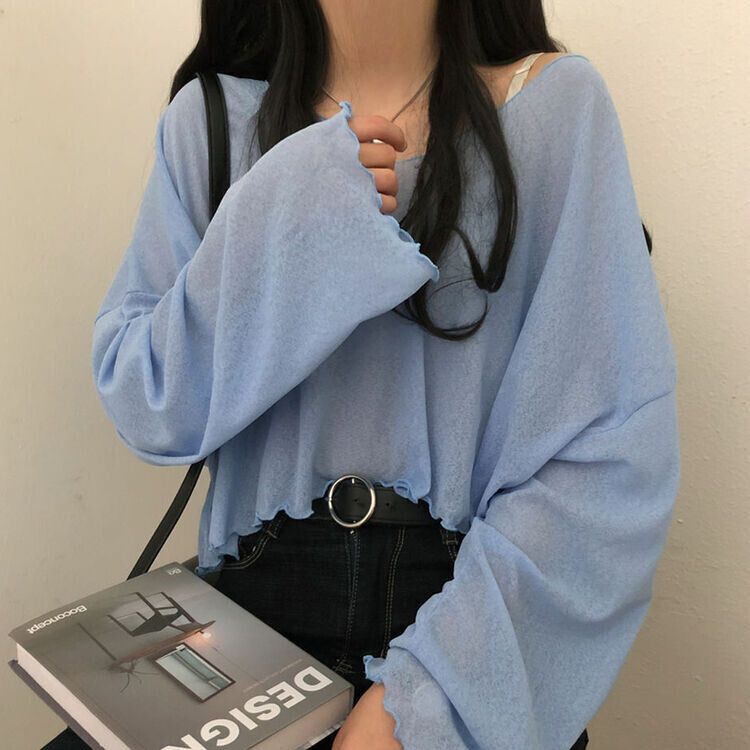 아일라 크롭 날라리 오프 니트 티셔츠 소라