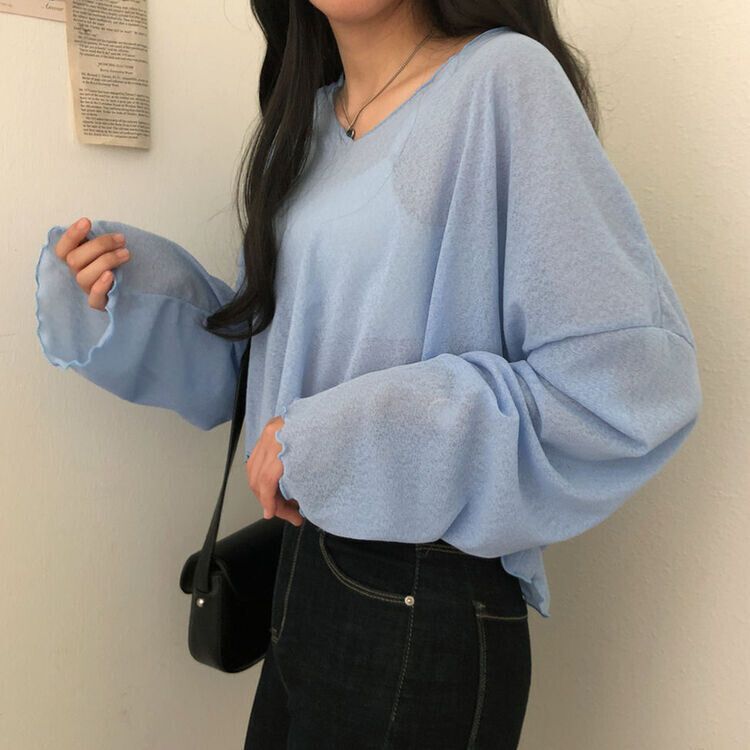 아일라 크롭 날라리 오프 니트 티셔츠 소라