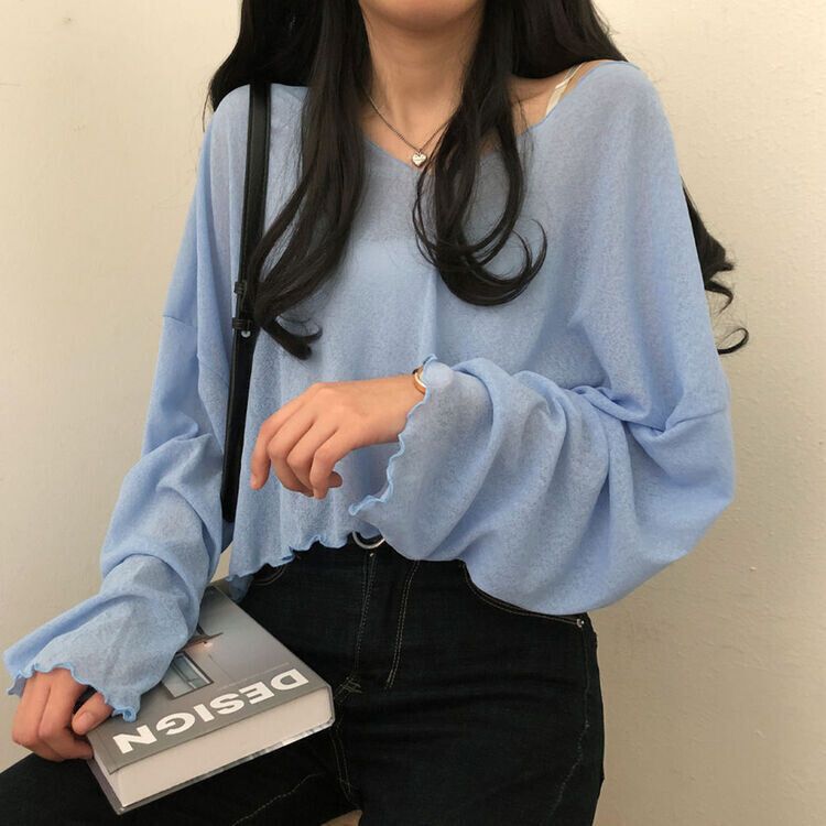 아일라 크롭 날라리 오프 니트 티셔츠 소라