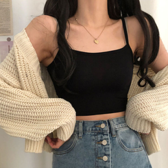 クロップキャミソール ブラック