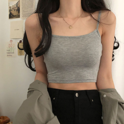 クロップキャミソール グレー
