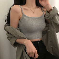 クロップキャミソール グレー