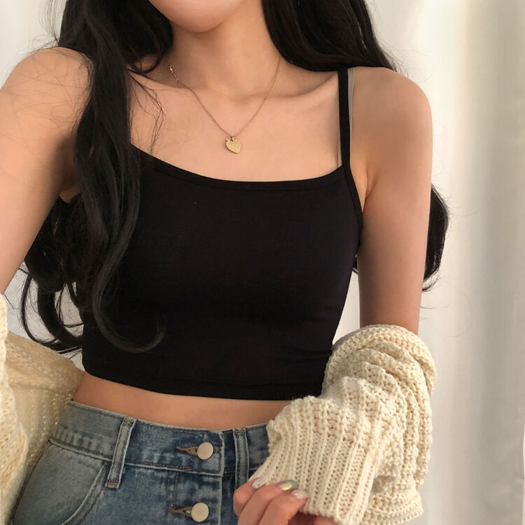 クロップキャミソール ブラック