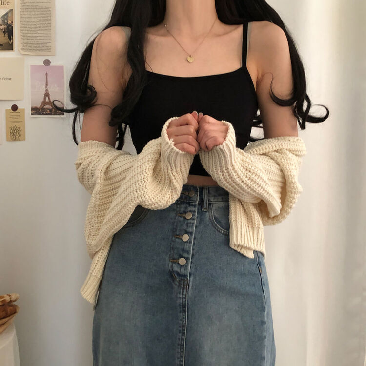 クロップキャミソール ブラック