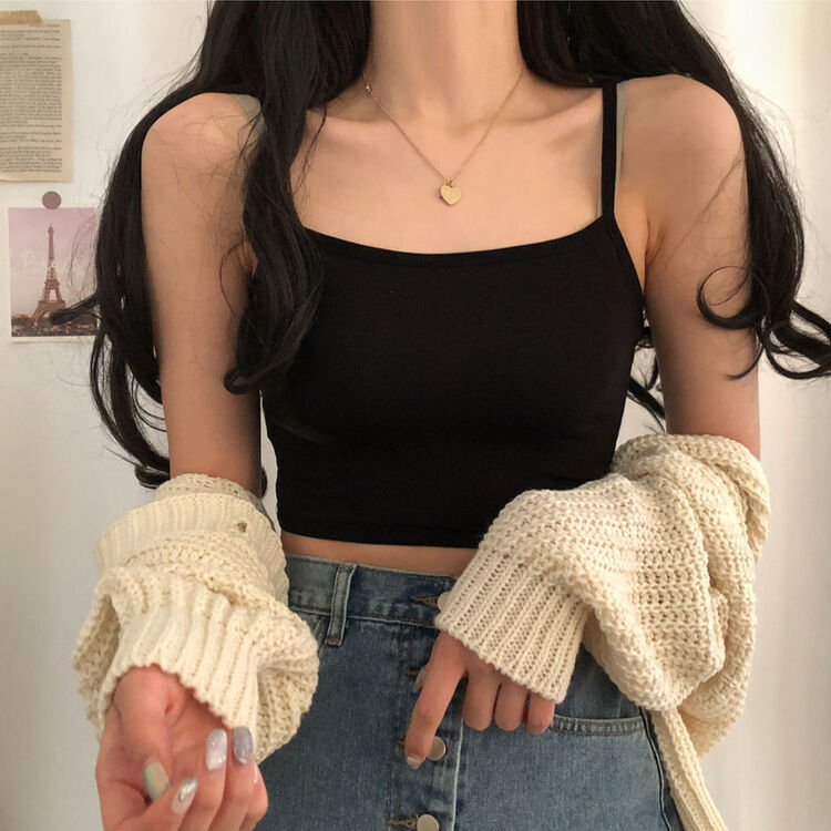 クロップキャミソール ブラック