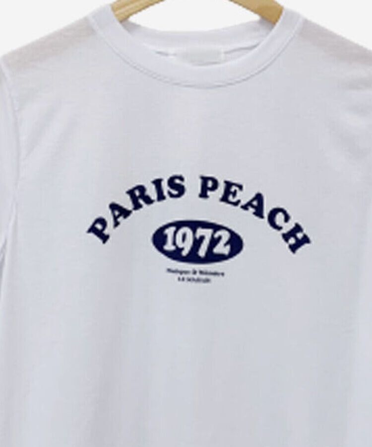 英文プリントルーズフィット半袖Tシャツ
